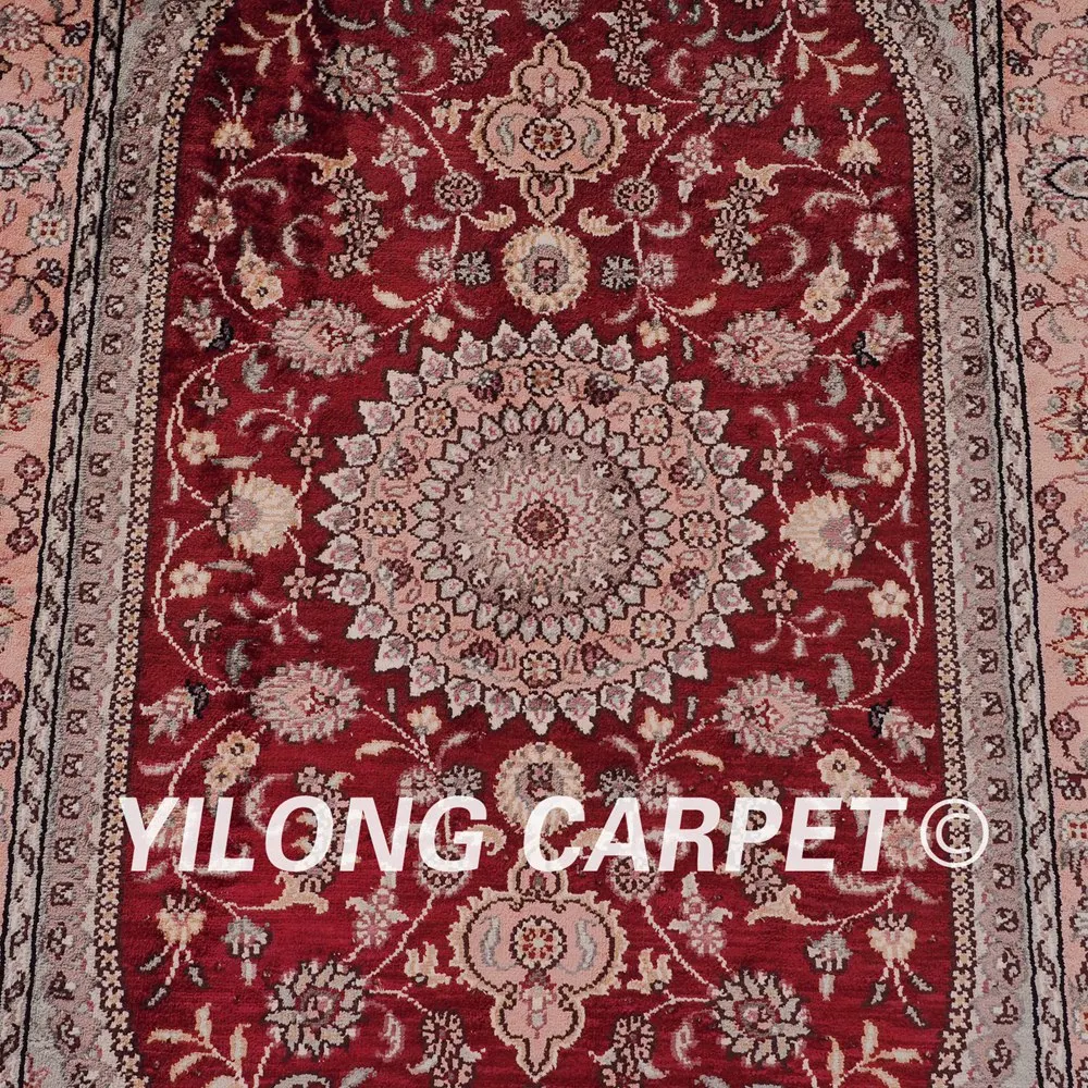 YILONG 2 5 'x 4' классический персидский медальон шелковый ковер ручной работы
