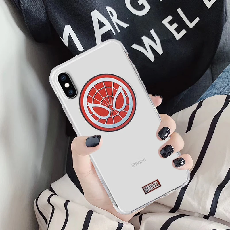 Чехол для iphone 6 7 8 6s X XS XR Plus чехол xs max 5 5S se с человеком-пауком Железным человеком |