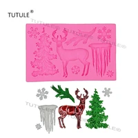 small tools christmas reindeer silicone mold candy chocolate cake decoration polymer clay christmas tree snowflake ice mold