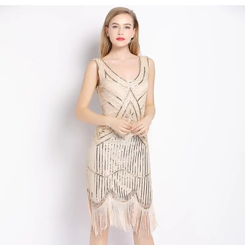 Горячая Распродажа Короткие коктейльные платья с бусинами и блестками ленты