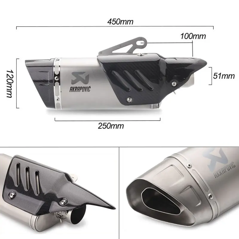 Akrapovic глушитель выхлопной трубы мотоцикла Escapamento Para Escape Moto Tubo De DB Killer Carbon для 500cc