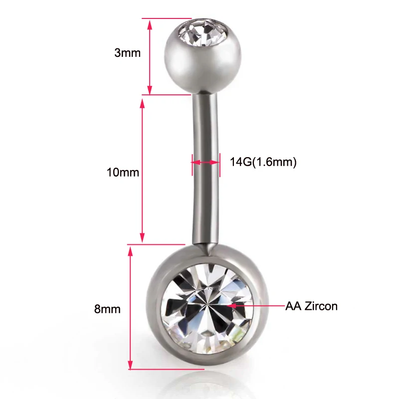 1 шт. серьги гвоздики для пупка с цирконом|navel piercing|navel pierced earringpiercing earrings |