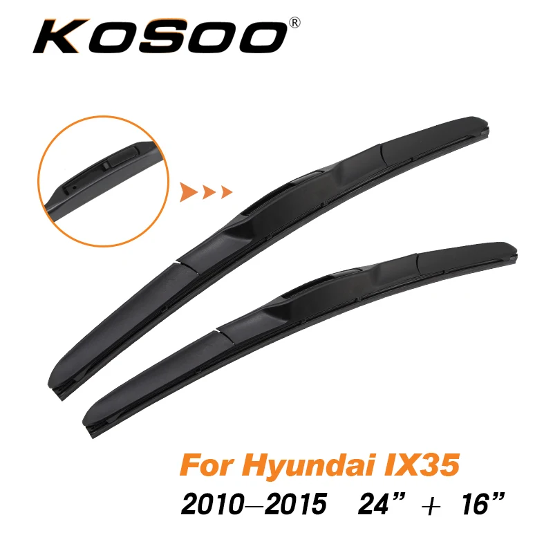 ix35 S-2416 KOSOO для hyundai ix35 2"+ 16" 2010 2011 2012 2013 щетки стеклоочистителя ветрового стекла автомобиля натуральный каучук Fit крюк руки Стиль - Цвет: ix35 S-2416