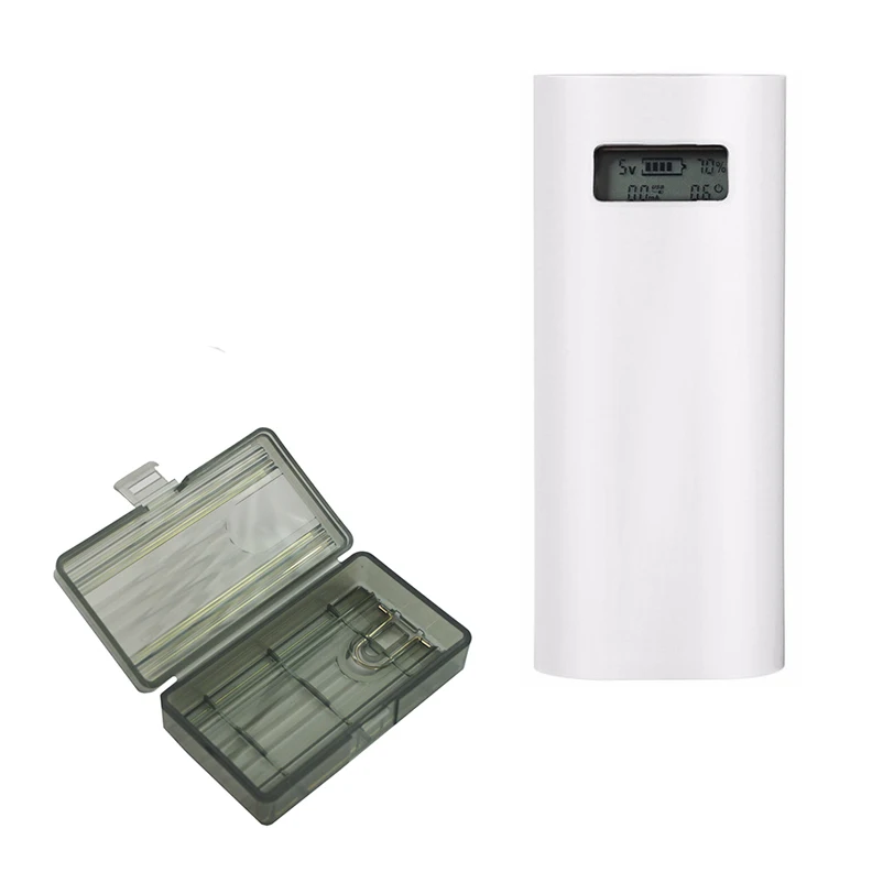 ELEGEEK E4S, 2 слота, литий-ионная батарея 18650, USB, умное зарядное устройство для сотового телефона, внешний аккумулятор с ЖК-дисплеем - Цвет: E4S White with 2case
