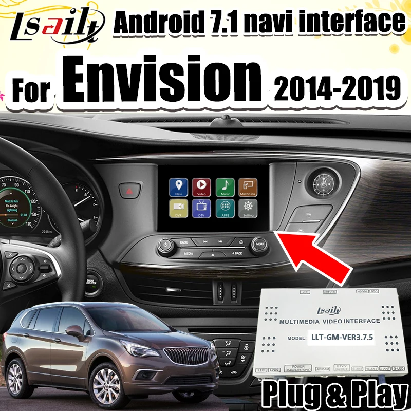 Plug & Play Android 7 1 gps навигация для Envision Buick 2014 2018 мультимедийный интерфейс видео с wif
