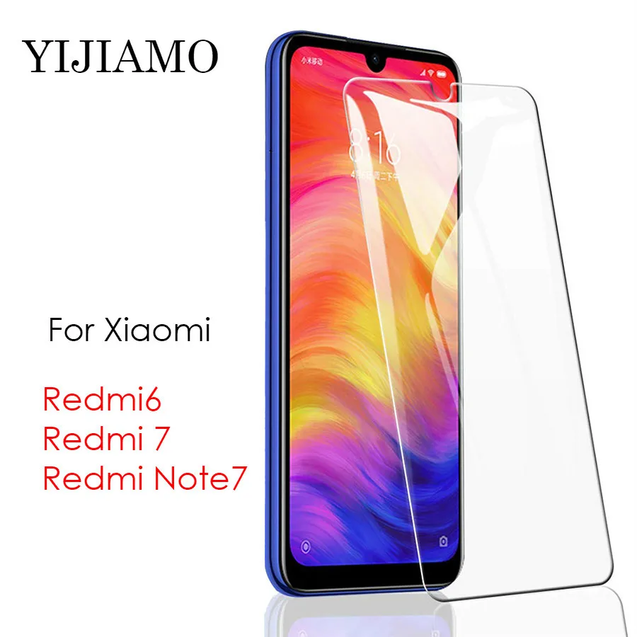Защитное стекло для Xiaomi Redmi 7 6 защитное закаленное Note защита экрана 9H твердость red