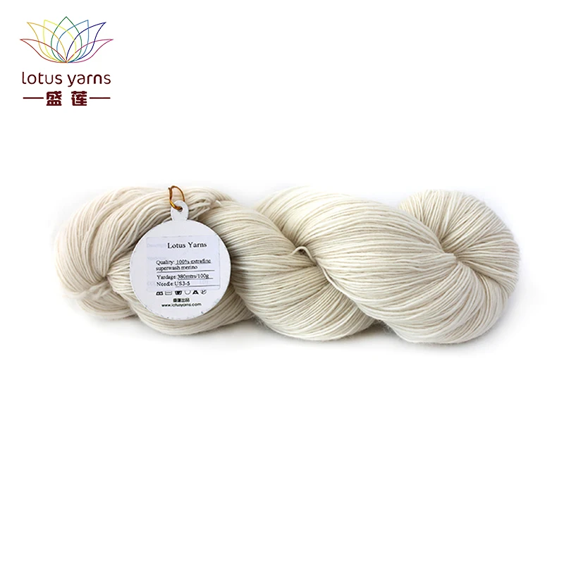 Пряжа Lotus Superwash Merino 1 слойная пряжа натуральная Роскошная длинная плюшевая шерсть мериносовое волокно Неокрашенная ручная вязка своими руками вязание крючком