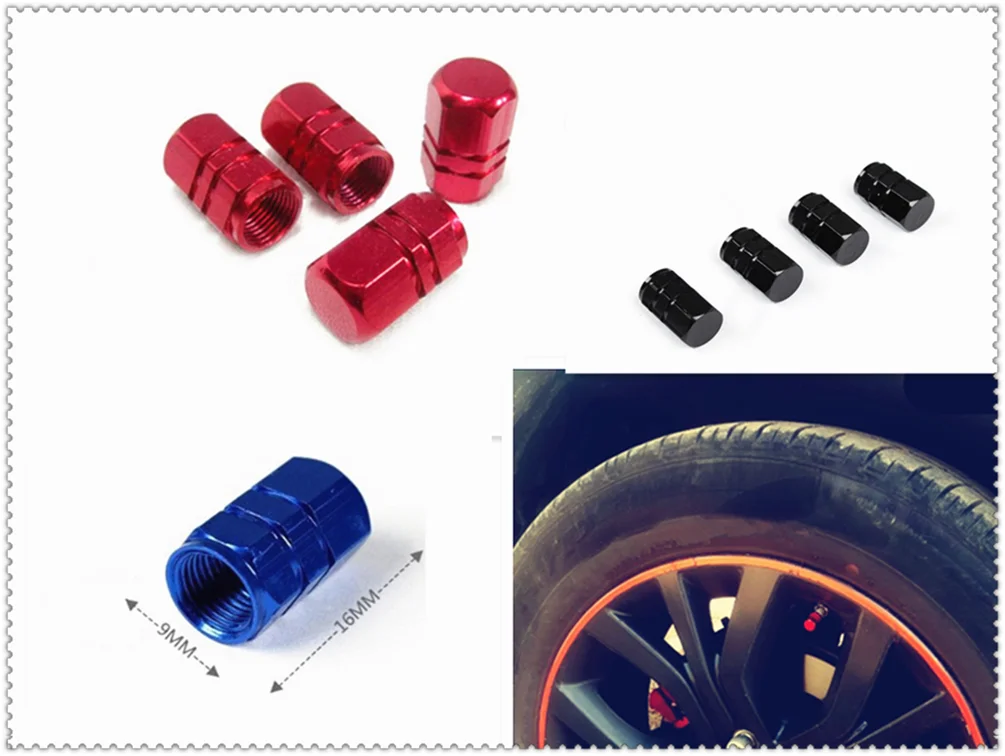 4 шт. колпачок клапана из алюминиевого сплава для стайлинга автомобиля