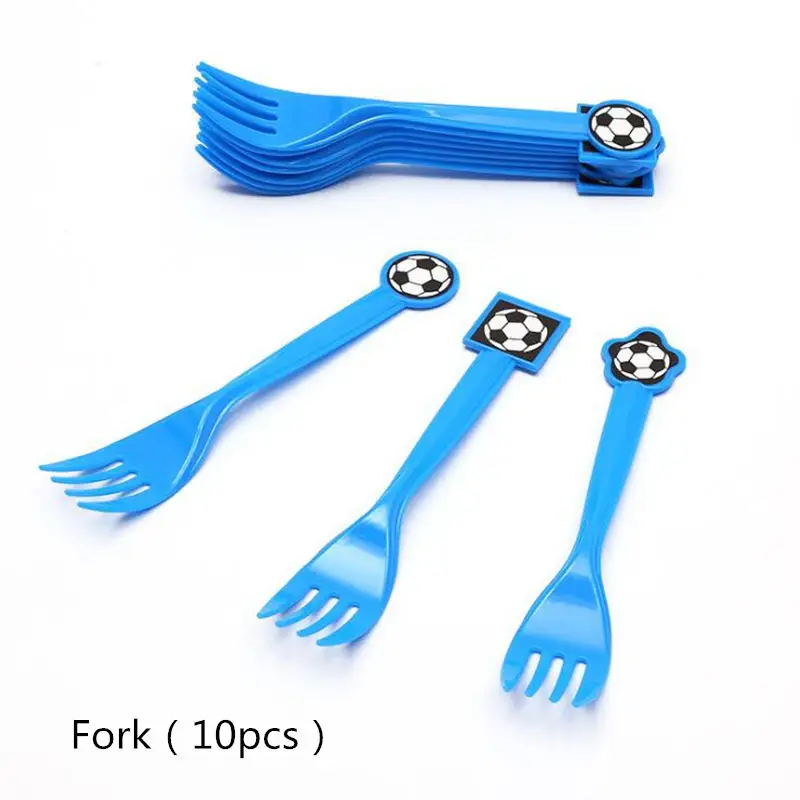 Fork 10pcs 6 шт./лот, Футбольная тема, коробка для попкорна, украшения для закусок, вечерние аксессуары, украшения для детей, товары для дня рождения - Цвет: Fork 10pcs