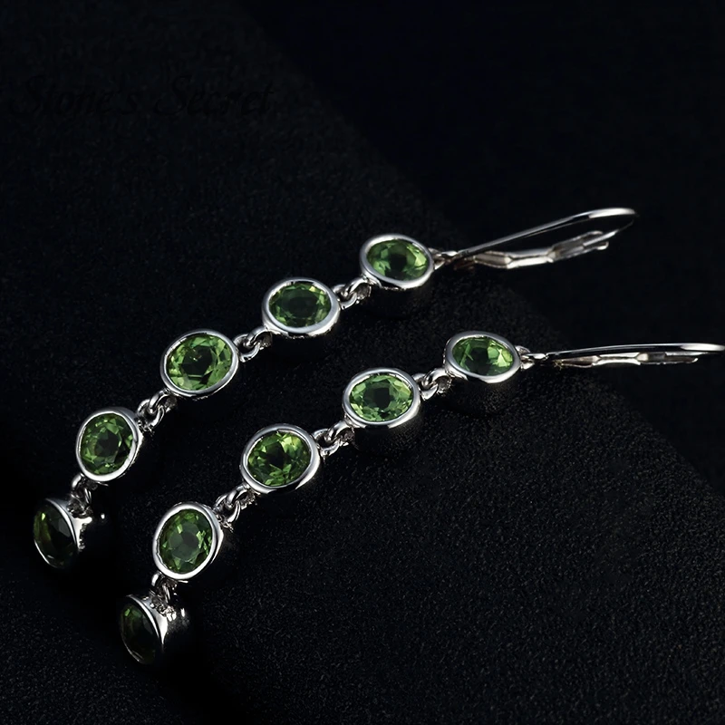 Natural Peridot 925 Sterling Silver Drop Earrings 4.60 Ctw | Украшения и аксессуары