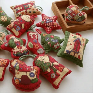 Льняной хлопковый пряник, Санта-Клаус, лось, снеговик, Рождественский чулок, кукла на дерево, ткань для рукоделия, 145 см х 57 см