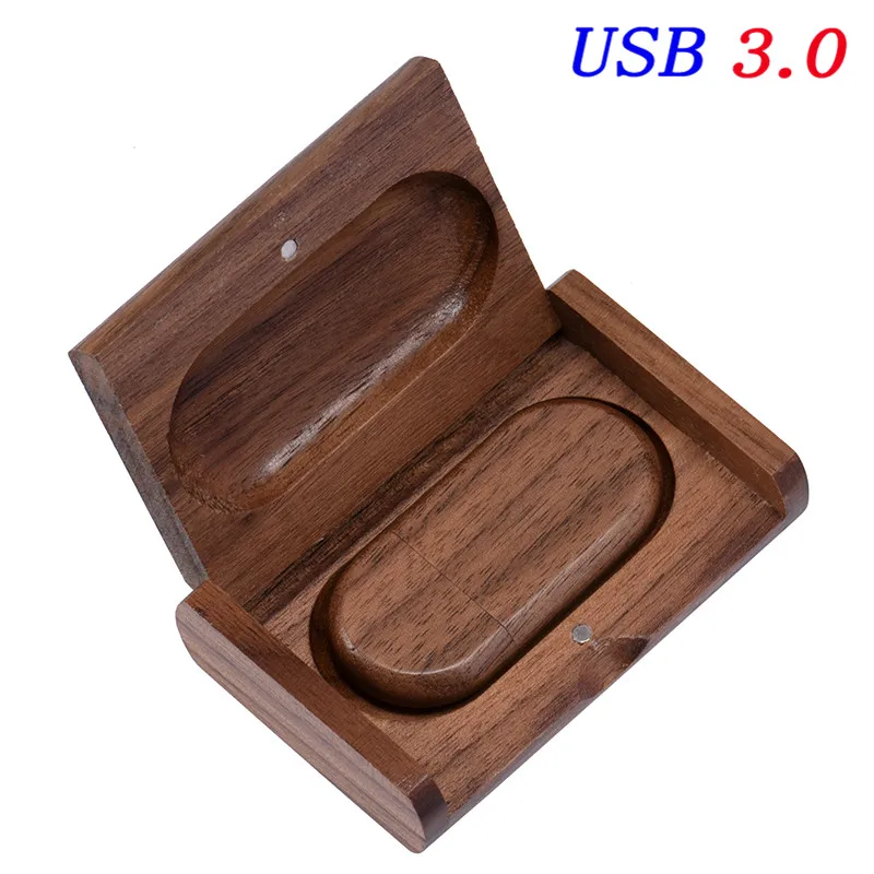 JASTER usb 3,0 Логотип Деревянный+ коробка персональный логотип печать Ручка-накопитель 8 ГБ 16 ГБ 32 ГБ 64 Гб usb флеш-накопитель Флешка U диск карта памяти - Цвет: Walnut usb box