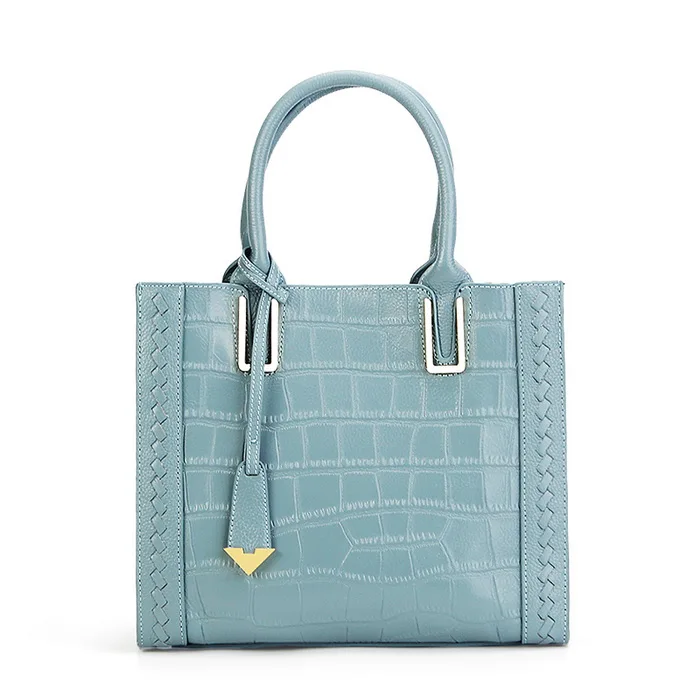 Light Blue ZENCY женские сумки из натуральной кожи, женские сумки из натуральной кожи, сумки с длинным ремешком, сумка-мессенджер, сумка-хобо, сумка-тоут, Bolso - Цвет: Light Blue