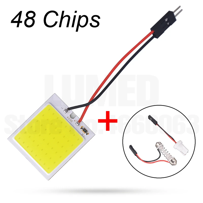 48 Chip 100 набор T10 светодиодный W5W C5W светодиодный автомобильный фонарь 18 24 36 48 чипов авто интерьерная купольная лампа для чтения фестон 2 адаптера - Испускаемый цвет: 48 Chip