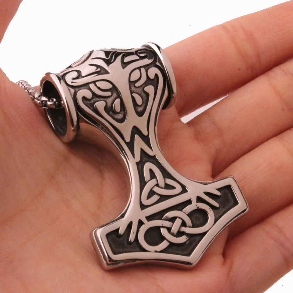 Хип хоп 316L нержавеющая сталь Viking Mjolnir Rune Thor Hammer амулет викинга молоток