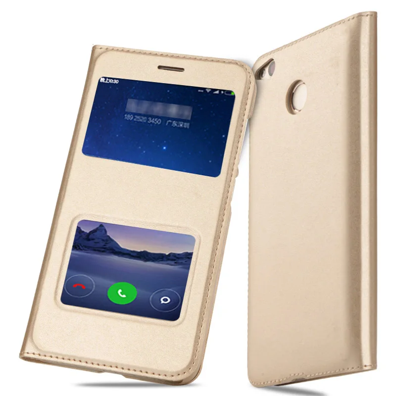 Чехол для Xiaomi Redmi 4X кожаный чехол с открытым окном и откидной крышкой Жесткий из