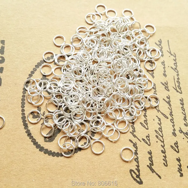 Ненастоящее кольцо с десятью штрафами 5 мм (искусственное = 80 шт.) Серебряные