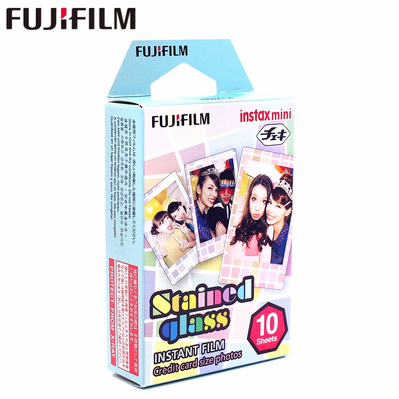 Новинка 10 листов Fujifilm Instax Mini витражная пленка для мгновенной печати фотобумага