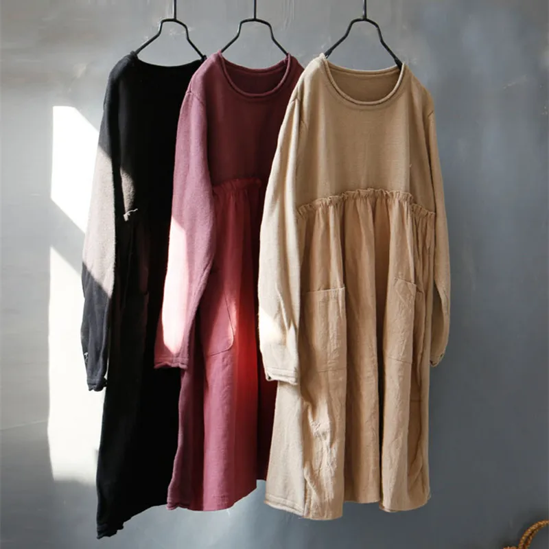 Новинка 2019 женские вязаные лоскутные платья размера плюс осенне-зимние с