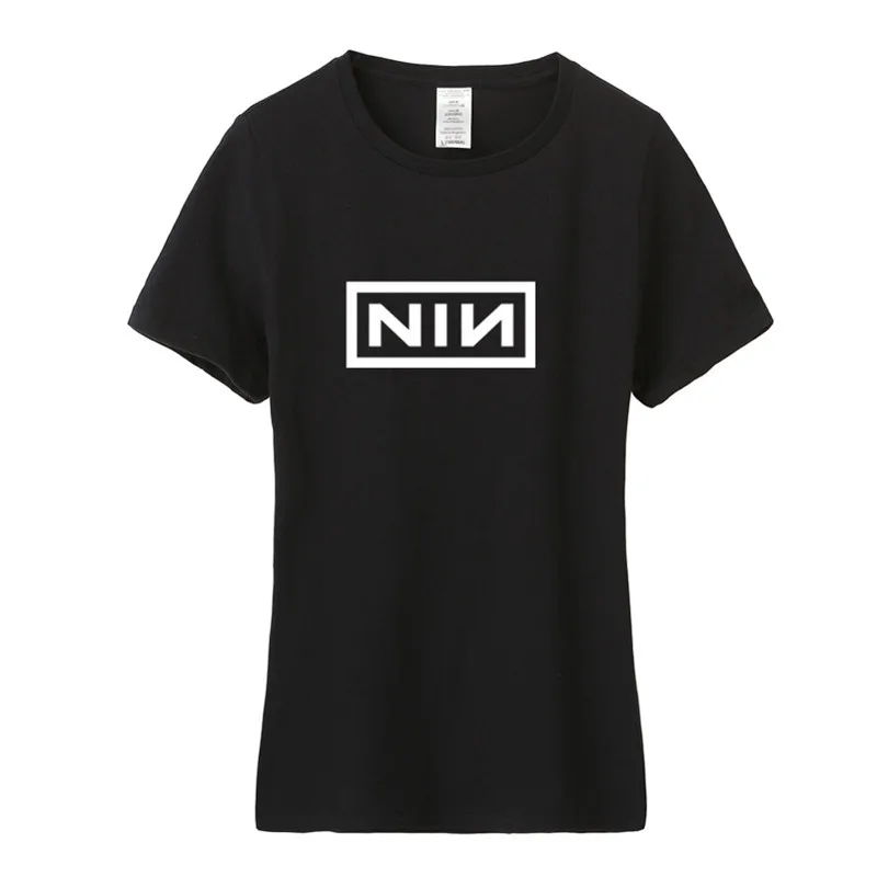 Новый летний Nine Inch Nails футболки хлопок короткий рукав женщина музыка футболка Топ