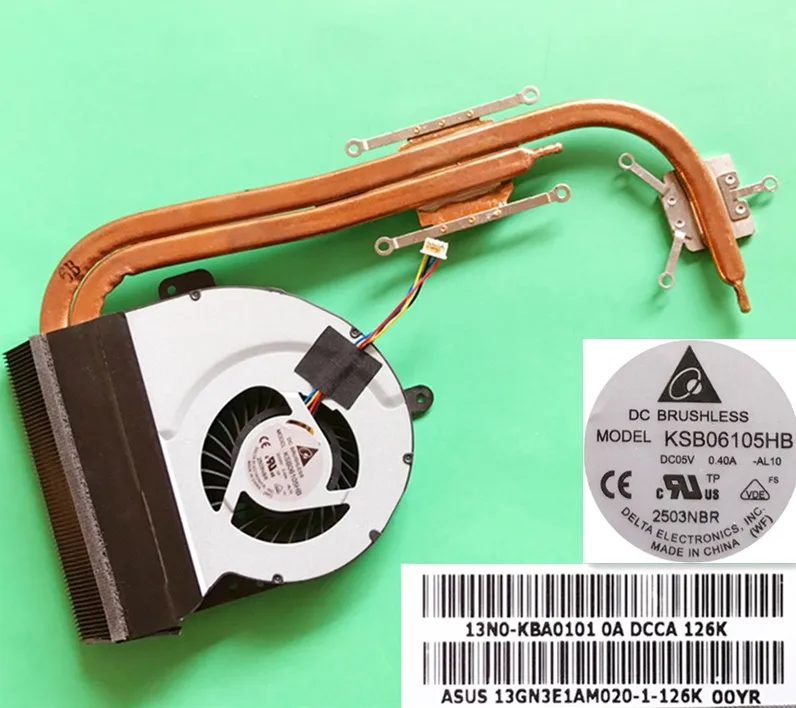 heatsink with fan Ноутбук процессор вентилятор радиатора медная трубка радиатора модуль для Asus K53SD KSB06105HB-AL10 KSB06105HB-AL10 KSB06105HB AL10 - Цвет: heatsink with fan