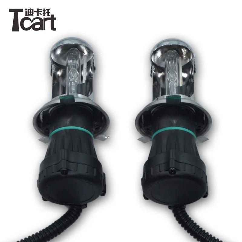 Tcart 2 шт./пара 35 Вт H4 12V AC HID Автомобильная Сменные лампы для фар H4 Bi h4 Hi короче спереди и длиннее сзади) 12v луч света лампа 4300K 6000K