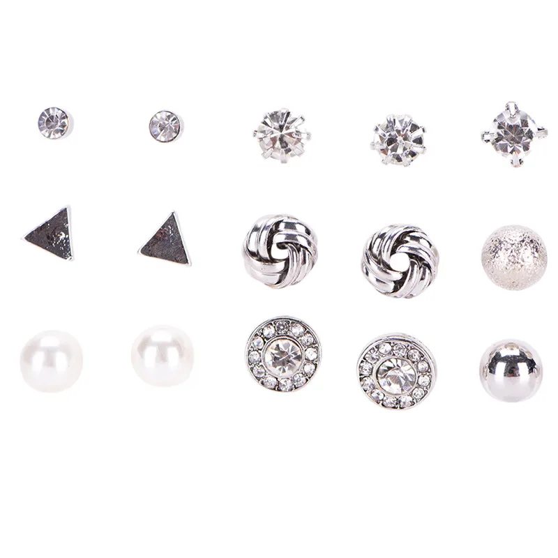 12 пар/компл. элегантный блестящий золотой цвет серьги набор Сердце Звезда