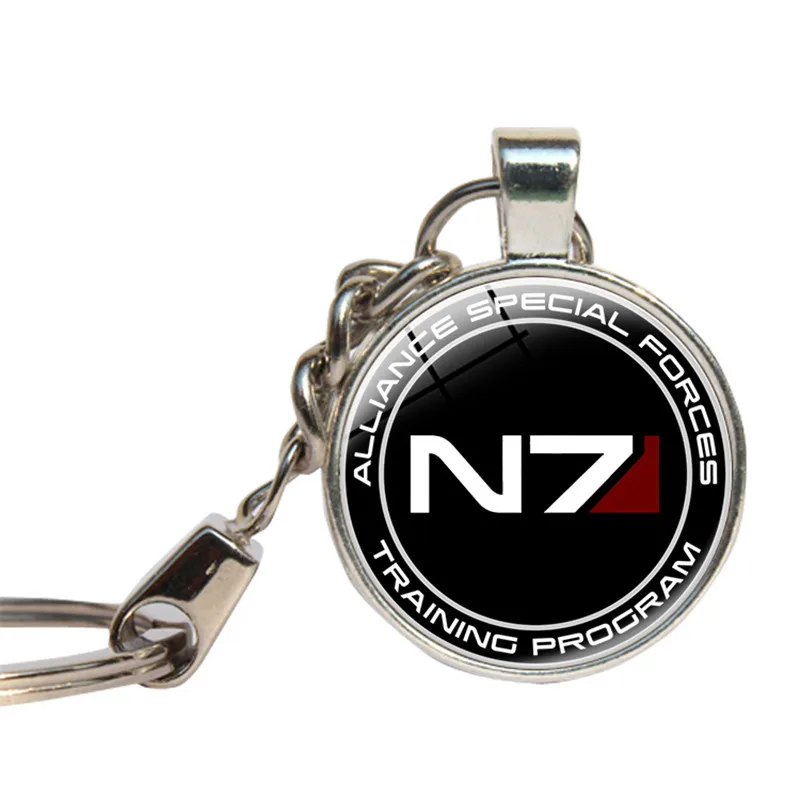 Mass Effect Inspired N7 брелок горячие игровые подарки для бойфренда стеклянные кабошоны