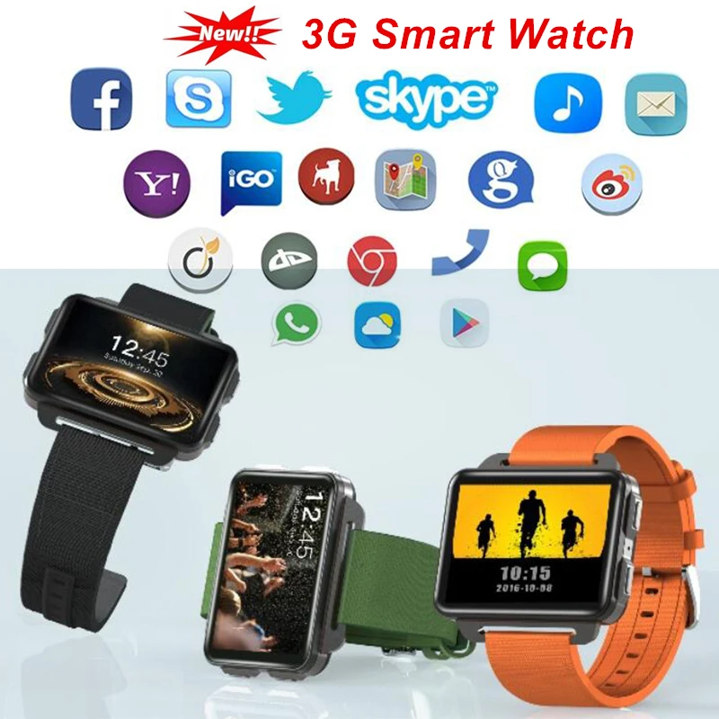 3g Смарт часы Android 5 1 Smartwatch 2 дюйма gps Wi Fi вызова напомнить сердечного ритма сна