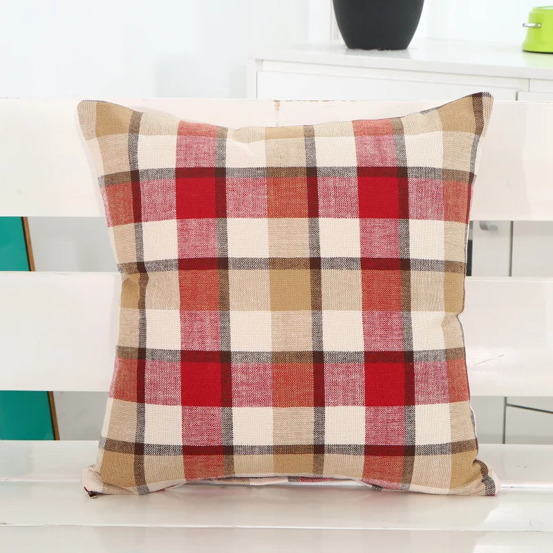 Nordic Parrern Colorful Lattice Pillow Case 45 x Cotton Linen Cases Cushions 5 Colors Plaid Striped Throw | Дом и сад