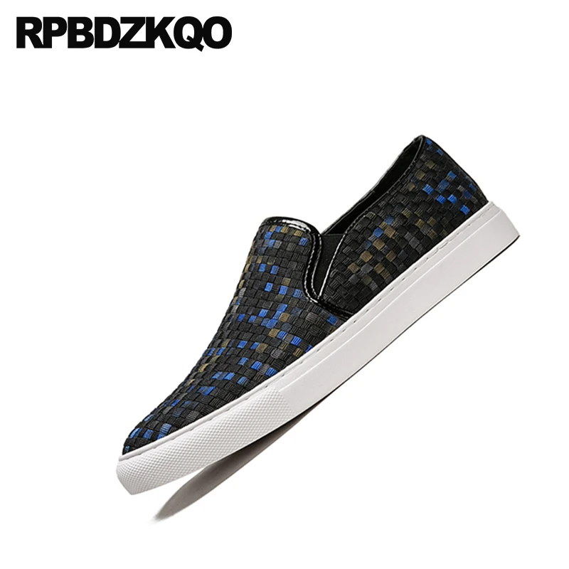 Woven Rubber Knit Designer Shoes Men Luxury 2021 Platform Fashion Braided Blue Slip On Flats Casual Summer Creepers Breathable | Обувь