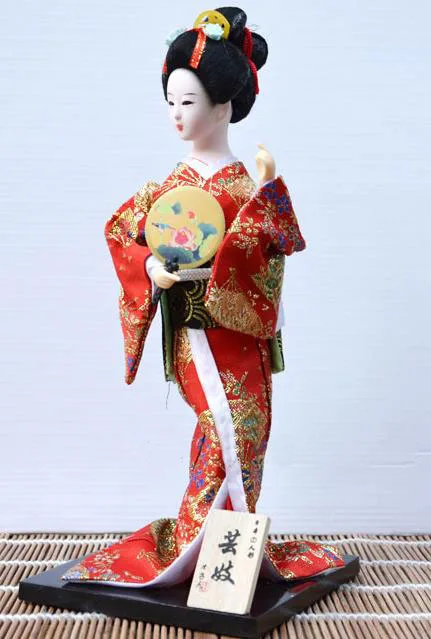 Красивая японская кукла гейша 30 см 12 дюймов статуи древняя культура ремесло для