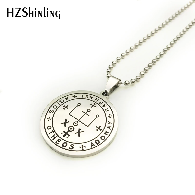 Новое ожерелье из нержавеющей стали Archangel Raphael Seal подвеска это Бог, который исцеляет ювелирные изделия Модные мужские ювелирные изделия серебро HZ7