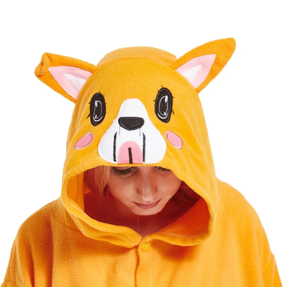 Полар флиса покинуть люблю собак для взрослых унисекс Костюм Kigurumi Пижама с