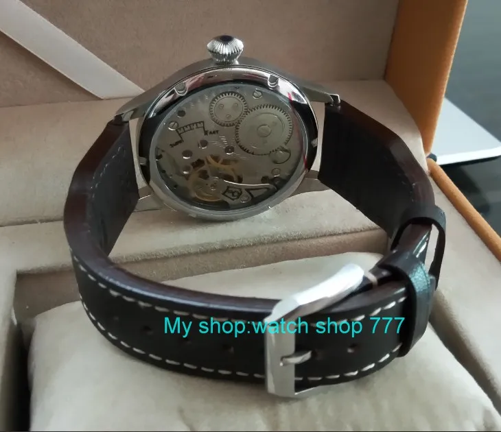 Зеленые светящиеся 44 мм parnis 6498/ST3621 17 jewels механические ручные ветрозащитные