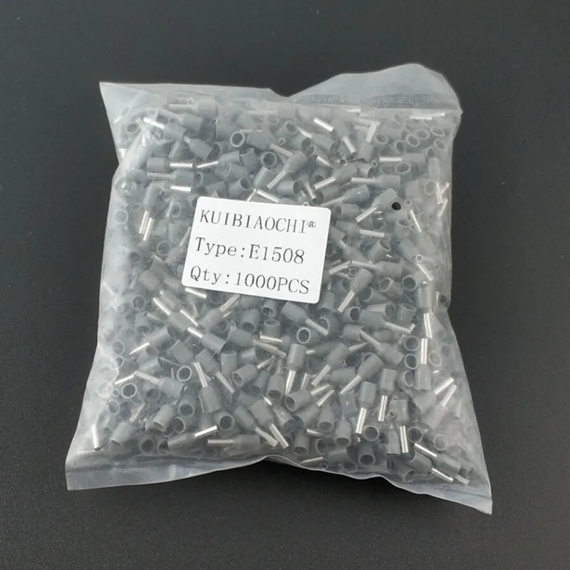 100 шт./лот E1508 Bootlace Cooper набор наконечников провода медный обжимной соединитель