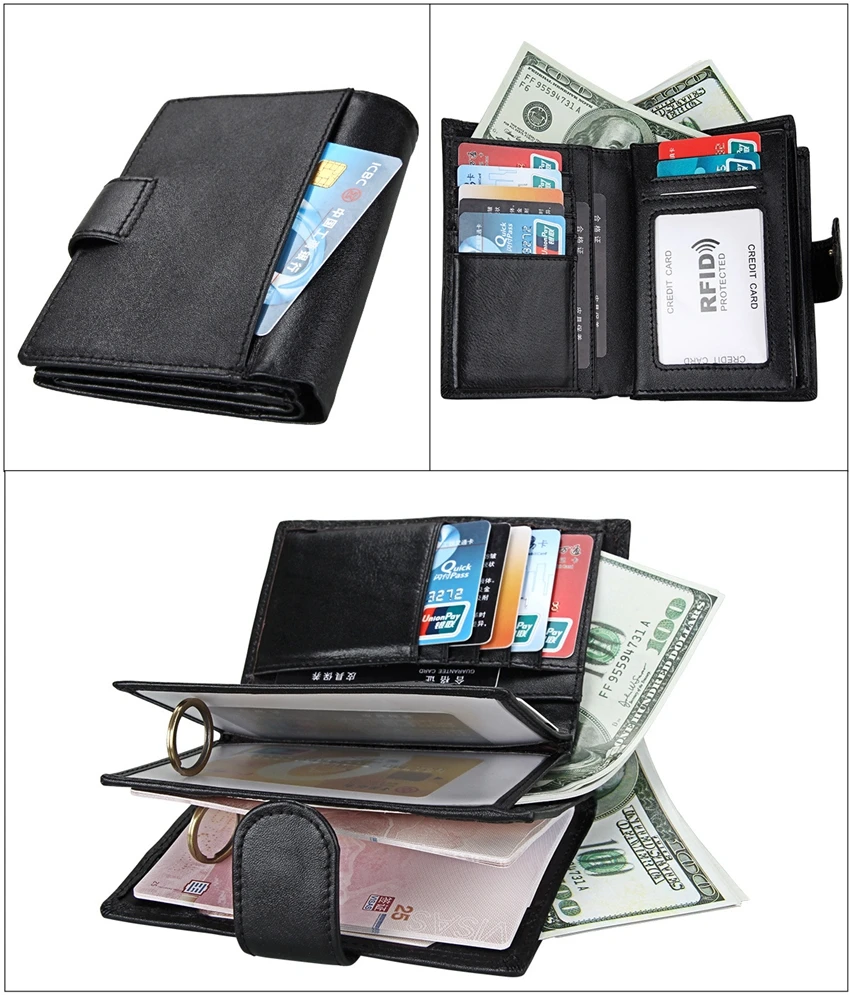 Genuine Leather Hasp Passport Cover Functional Engraved Name RFID Prrotection Card Holder Purse Men and Women Passport Wallet