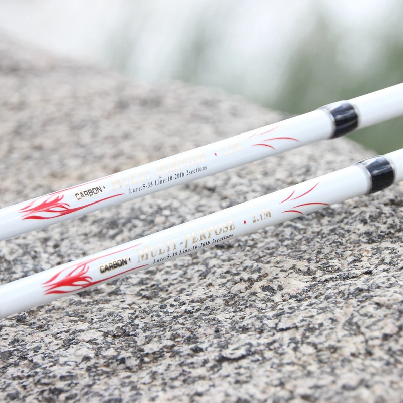 1.8M Carbon Fishing Rod M/ML Power Hand Fishing Tackle Lure Spinning Fishing Trout Rod wooden handle pole Free shipping