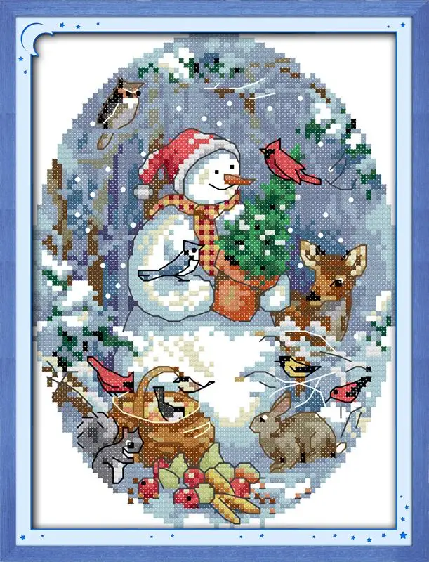 Набор для вышивки сделай сам сценический крестиком DMC рождественских и зимних