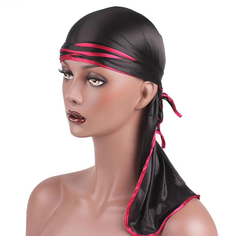 Новая мода Для мужчин шелковистой Durags Байкер Головные уборы череп Кепки бандана