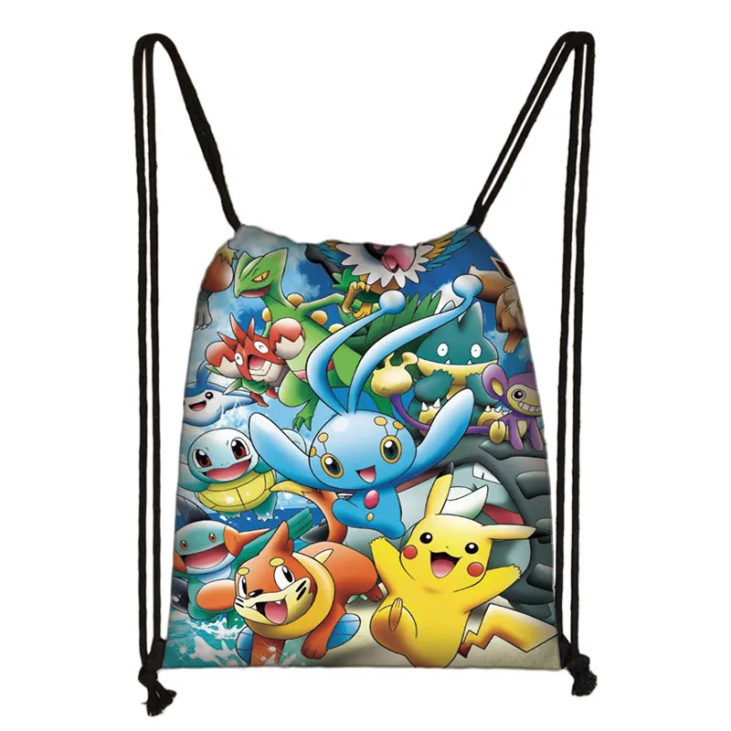 011 Покемон хаунтер Eevee Bulbasaur 3D мультфильм рюкзак мешок с кулиской Повседневная обувь для мальчиков и девочек рюкзак на шнурке сумки - Цвет: 011