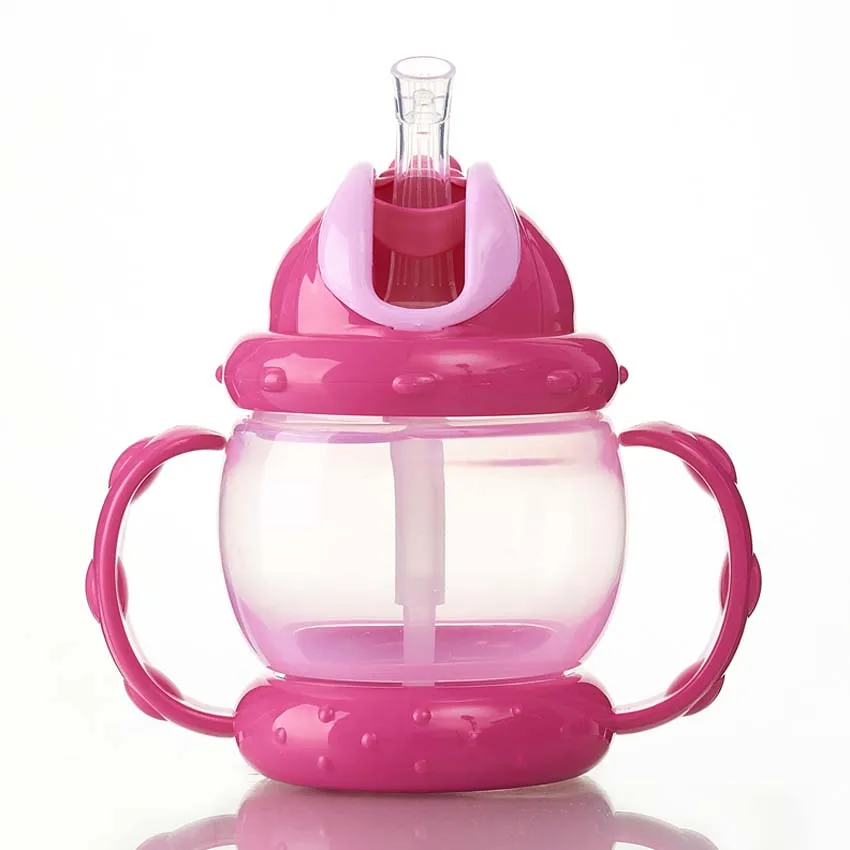 240 мл Обновлено прочный пеленки младенца детская чашка с трубочкой Питьевая