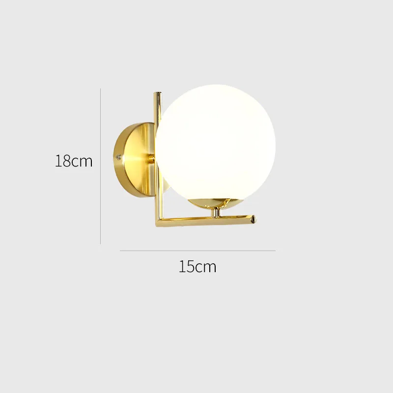 Modern Nordic Glass Meta Gold/Silver Ball Retro Vintage Wall Lamp Molecular Spherical E27 Loft For Cafe Bedroom | Лампы и освещение
