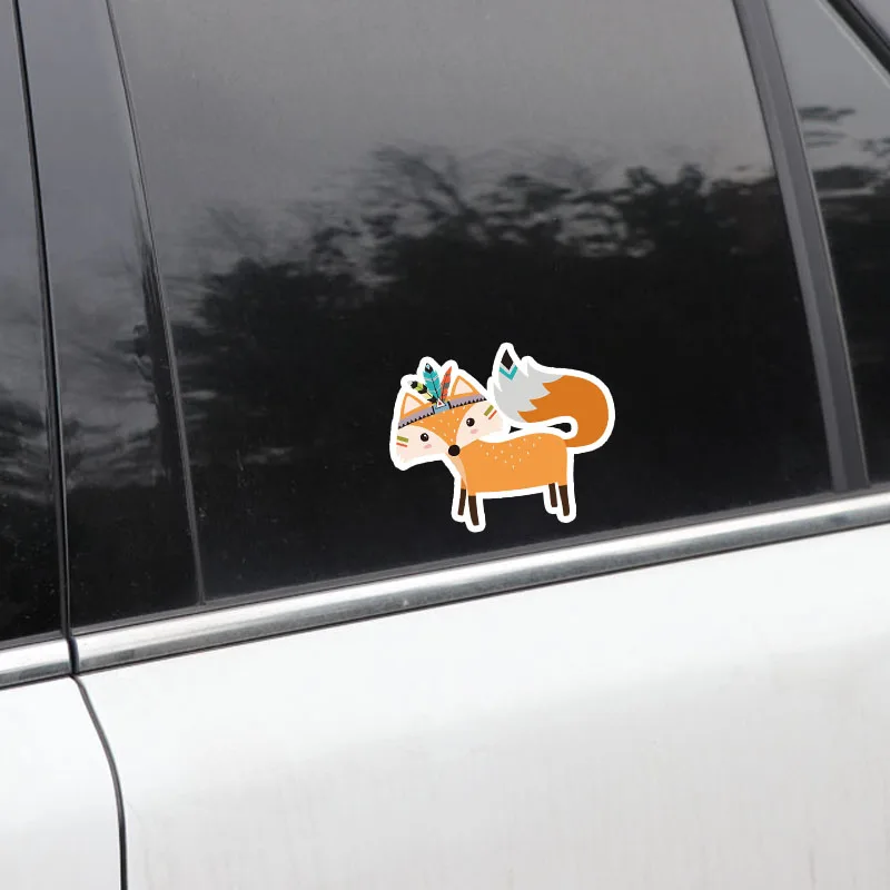 YJZT 13.5CM*11CM Beautiful Cartoon Animal Fox Decoration Patterns Decal PVC Car Sticker 5-0971 | Автомобили и мотоциклы