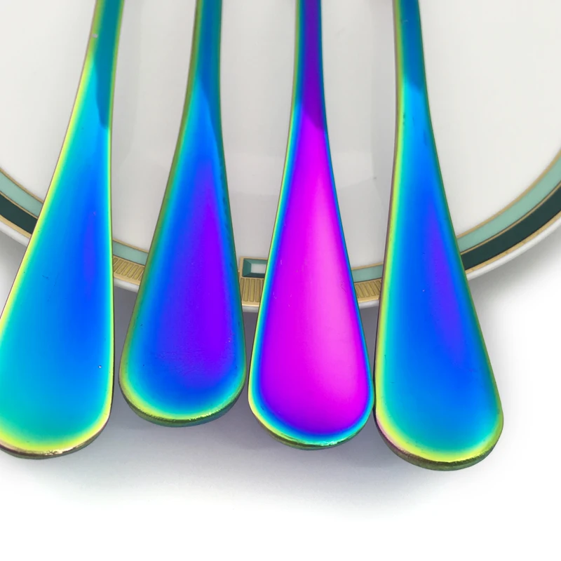 Вилки для столовых приборов 8 дюймов 20 см радужные разноцветные вилки стейка