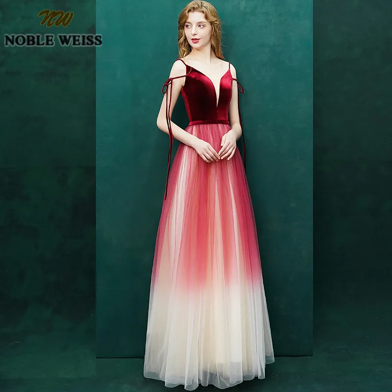NOBLE WEISS Glamours темно красные платья для выпускного вечера 2019 сексуальное длинное