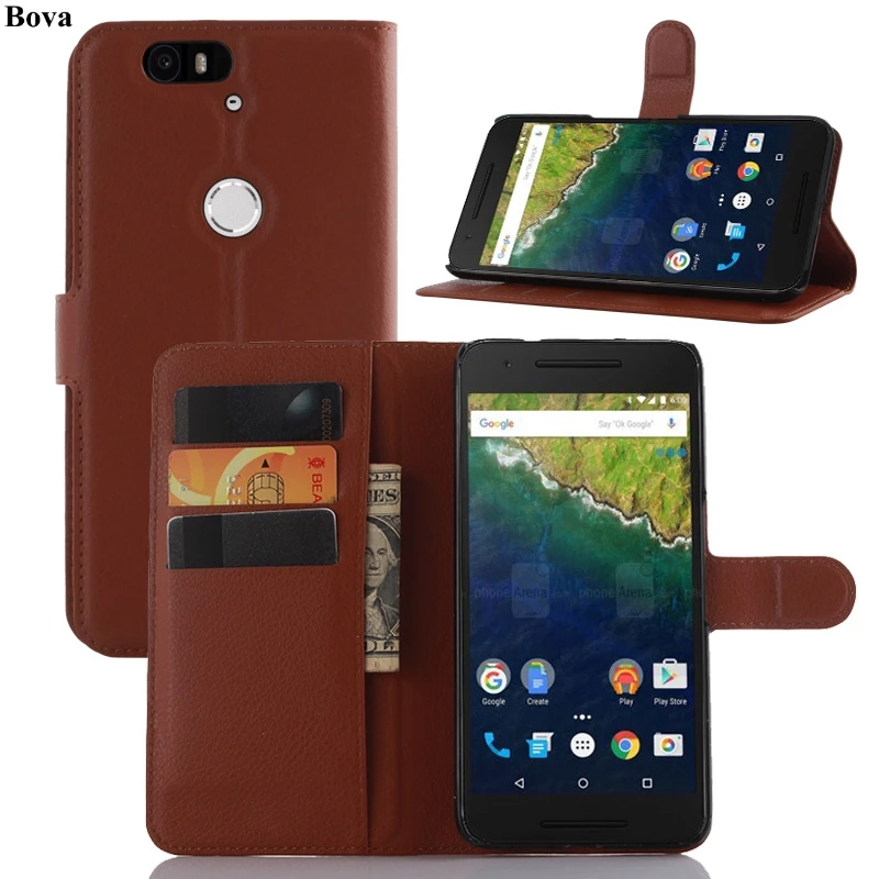 Кожаный флип чехол в стиле ретро для Huawei Nexus 6P защитный с отделениями денег