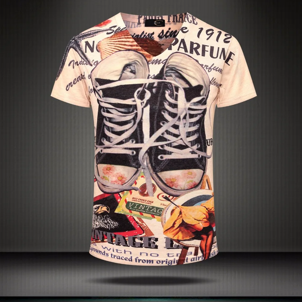 

2018 Newest Hip Hop T Shirt Men Summer Fashion Men Slim Fit V Neck Breathable Cotton T Shirt Casual Men's T-Shirts