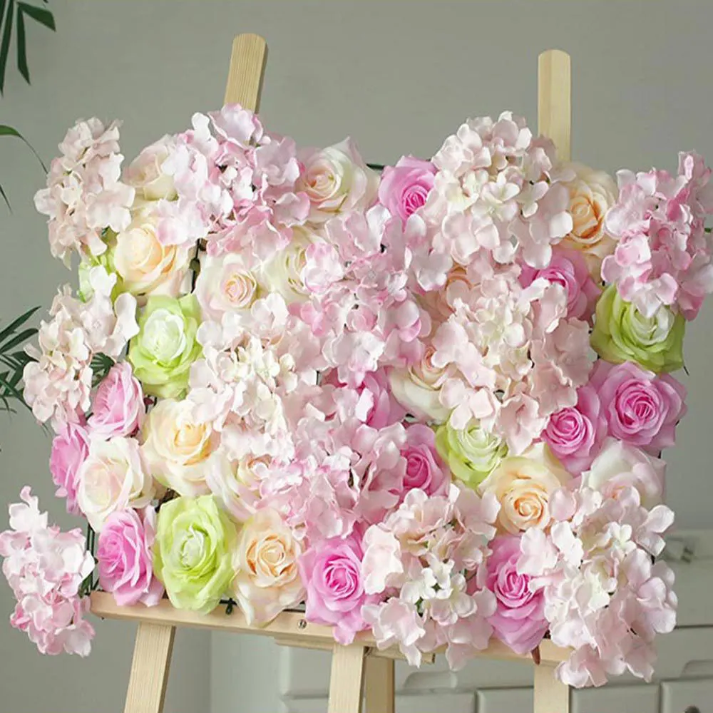 40*60 см высокая плотность искусственный цветок стеновые панели DIY свадебный фон украшения вечерние события поддельные розы гортензии Декор - Цвет: 2