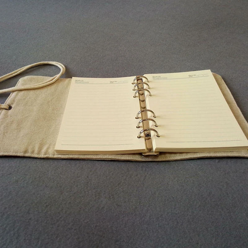 Винтажный блокнот из льняной ткани ручной работы ретро с широкими листами журнал
